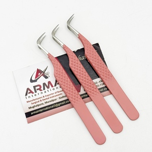 Pince à cils courbée type Hock, pointe en fibre durable, en acier inoxydable, pour extensions de cils, avec marque privée – Meilleures ventes - Product Image 5