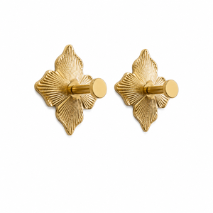 Ginkgo Leaf Shape Solid Brass Wall <b>Hook</b> Polished Gold Finish Handmade Heavy Duty <b>Coat</b> Hat Towel Robe Key Holder Home <b>Decor</b> - Product Image 1