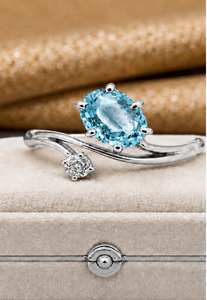 <b>Blue</b> Topaz Silver <b>Ring</b>, 925 Sterling Silver Gemstone <b>Ring</b>, Oval <b>Blue</b> Topaz <b>Ring</b>, Minimalist Promise <b>Ring</b>, December Birthstone Gi - Product Image 2