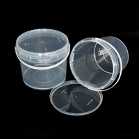 Seaux ronds en plastique transparent de qualité alimentaire pour les bonbons 1/2/3/4/5/6/8/10 litres
