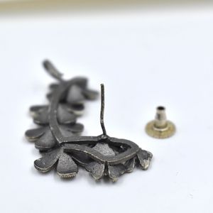 Trending Flower Pattern <b>Cuff</b> <b>Earrings</b> Vintage Silver Look Alike Women's Alloy Jewelry for Women and Girls - Product Image 3