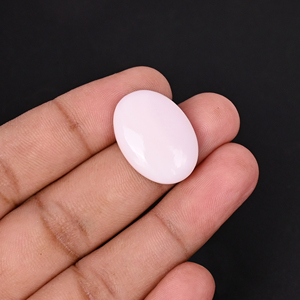 Agate rose naturelle en dentelle, 13,3 carats, 23x17mm, forme ovale, Shilpi Impex, pierre précieuse en vrac pour la fabrication de bijoux - Product Image 2