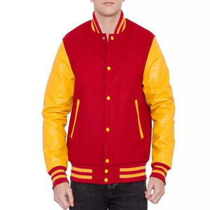 2026 Color Winter Warm <b>Long</b> Sleeves Custom Printing <b>Leather</b> Sleeve Men Baseball Varsity <b>Jackets</b> Solid Men Varsity <b>Jacket</b> OEM - Product Image 3