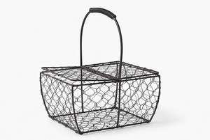 Wrought <b>Iron</b> Egg Storage Basket Square Shape In Black Metal Stylish Kitchen Accessory Storage And Display Rack - Product Image 2