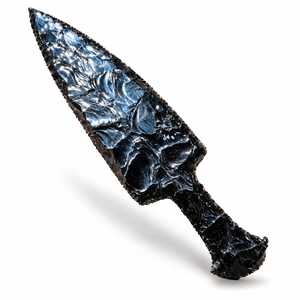 Daga de Obsidiana Negra Hecha a Mano de 10 Pulgadas |   Cuchillo de Cristal Antiguo, Decorativo, Coleccionable y Regalo Espiritual - Product Image 1