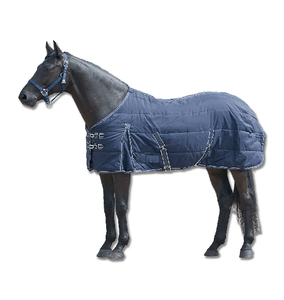 Couverture imperméable pour cheval, matelassée, en tissu Oxford noir, pour l'hiver, l'extérieur, l'écurie, avec sangles pour les jambes et une grande rabat pour la queue - Product Image 6