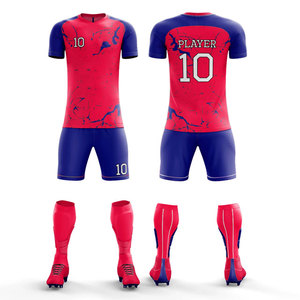 Football Suit 100% Polyester Jersey with Short Set Full Kit Customization Team Name Numbers <b>Soccer</b> Rugby Uniform Kits for Adult - Product Image 1