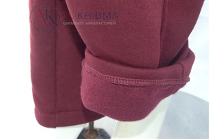 Pantalon de jogging athlétique pour femme bordeaux, coupe ample, respirant, en molleton écologique, taille élastique, fabricant OEM de vêtements de sport - Product Image 3
