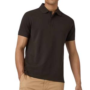 Polo de Manga Corta para Hombre, de Algodón, Color Sólido, Informal, Tejido Transpirable, Rojo y Negro - Product Image 5