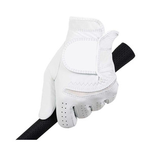 Guante de Golf de Piel Cabretta Blanca para Mano Derecha, Transpirable, Perforado, con Cierre de Tirón, Unisex, Deportivo - Product Image 2