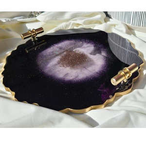 Customized Top Quality Handcrafted Designer Decorative Resin Serving Tray and <b>coaster</b> <b>Set</b> for Home Restaurants From India - Product Image 4