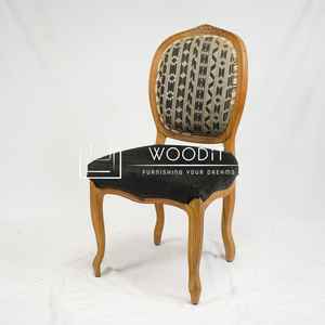 Silla de Comedor Moderna de Mediados de Siglo con Respaldo Acolchado, 100% Madera Sólida, con Asiento Tapizado en Cuero 100% Genuino - Product Image 3