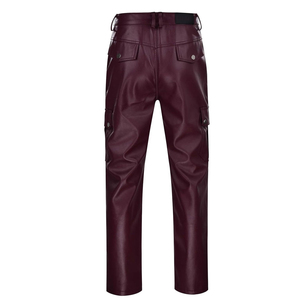 Pantalones de cuero genuino personalizados para hombre con personalización completa en piel de oveja y cuero PU, pantalones largos - Product Image 2
