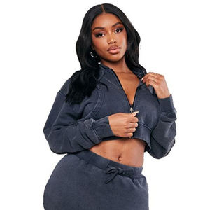 Women's Cropped Hoodie Casual Fashion Long Sleeve Pullover Hooded Sweatshirt Streetwear <b>Crop</b> <b>Top</b> - Product Image 2
