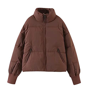 Chaqueta Acolchada Blanca para Mujer, Impermeable, Gruesa, con Capucha, Cierre de Cremallera, Capucha Desmontable, Poliéster - Product Image 5