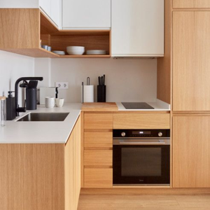 Conjunto de armario de cocina de madera modular personalizado JY Vietnam, coctelera RTA de estilo europeo, armarios de almacenamiento de cocina sin marco - Product Image 5