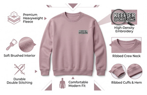เสื้อสเวตเชิ้ตคอกลมทรงปกติสำหรับผู้ชาย สีพื้น ผ้าฝ้าย 100% สวมใส่สบายๆ สำหรับฤดูใบไม้ร่วง มีโลโก้ด้านหน้า ระบายอากาศได้ดี แพ็ค 2 ชิ้น - Product Image 2