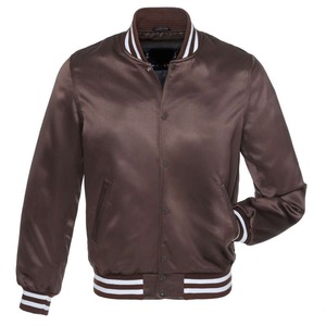 Blouson bomber en satin pour homme, en toile, col rabattu, style décontracté, pour l'automne, coupe classique, couleur unie, fermeture boutonnée - Product Image 5