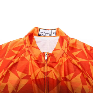 Men's Short Sleeve Geometric Print <b>Cycling</b> Jersey Slim Fit Quick Dry Knitted Polyester Sporty <b>Stand</b> Collar - Product Image 6