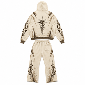 Survêtement personnalisé en coton 100% uni, impression sérigraphique, qualité supérieure, sweat-shirt à capuche surdimensionné et pantalon de jogging, streetwear unisexe - Product Image 6