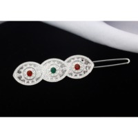 Nouvelle Collection : Ensembles d'épingles à cheveux de mariée en alliage plaqué or, design indien, bijoux de cheveux rubis