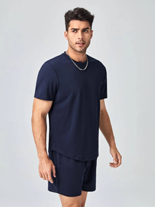 High Street Fashion Wear Men's T Shirts New Fashionable Men Two Pieces <b>Set</b> Short Sleeve Gradient Color Summer Fit <b>Twin</b> <b>Set</b> - Product Image 4