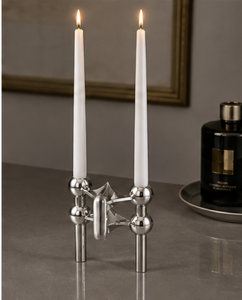 Juego de Portavelas Modernos de Metal Cromado, Candelabros Decorativos para Mesa, para Comedor, Decoración del Hogar y Eventos - Product Image 6