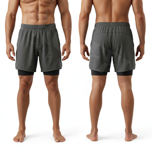Pantalones Cortos Deportivos 2 en 1 de Estilo Único, Secado Rápido, para Gimnasio y Entrenamiento, con Logotipo Personalizado, Capa Interior de Compresión, Transpirables - Product Image 3