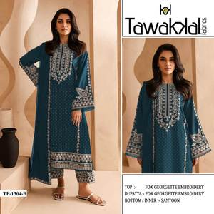 Traje Salwar de tres piezas de tela Georgette de imitación especial para boda y fiesta de la mejor calidad Real Pic Attach 100% con conjunto Dupatta a juego - Product Image 3