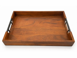 Plateau de service rectangulaire en bois moderne de haute qualité fait à la main et plateau décoratif pour la cuisine, la salle à manger, la table basse, la décoration de la maison - Product Image 4