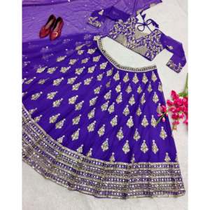 Magnifique Lehenga Choli XL pour occasions spéciales avec dupatta en polyester - Product Image 4