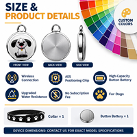 Collier de suivi Bluetooth anti-perte pour animaux de compagnie, pour chats et chiens, matériau ABS, positionnement Bluetooth compatible Android/iOS
