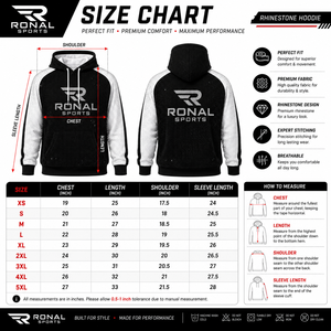 Sudadera con Capucha para Hombre RONAL SPORTS, Manga Raglán, Negra y Blanca, Tejida, Transpirable, Deportiva, con Logotipo Estampado en la Parte Delantera, para Otoño - Product Image 6
