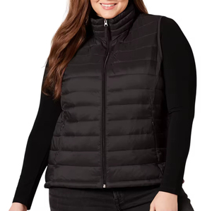 Gilet matelassé léger et décontracté pour femme, sans manches, respirant, en nylon, avec rembourrage chaud, col montant, pour l'hiver - Product Image 1