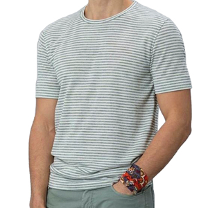 Camiseta Clásica de Hombre con Textura de Punto Acanalado, Corte Holgado para un Estilo Versátil, Mangas Cortas para Comodidad Durante Todo el Día, Proveedor de Camisetas - Product Image 2