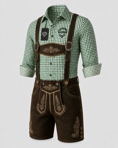 เสื้อเชิ้ตบาวาเรียนแบบดั้งเดิมสำหรับผู้ชายในเทศกาล Oktoberfest - เสื้อเชิ้ตผ้าฝ้ายแท้ 100% แบบเรียบ ขายส่งเสื้อผ้าผู้ชายราคาถูก - Product Image 1