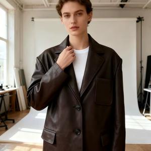 Chaqueta Unisex de Invierno Más Vendida, de Cuero Genuino y Lona Acolchada, con Capucha, Resistente al Viento, Estilo Motero, Cuello Mao, Hecha a Medida - Product Image 6