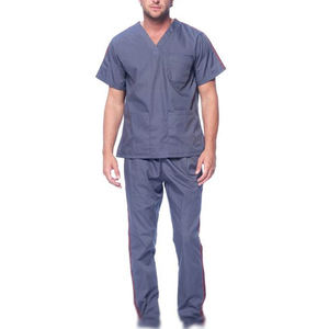 Overol de Trabajo Azul para Hombre, de Poliéster, con Ribete Rojo, Cómodo, Resistente al Polvo, con Costuras Fusionadas sin Costuras - Product Image 1