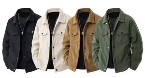 China Bangladesh Factory Price OEM Customized Embroidery Spring Corduroy Japanese Retro Lapel Workwear Loose Fit Casual Men - Product Image 4
