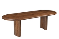 Table à manger pliante en bois de forme ovale