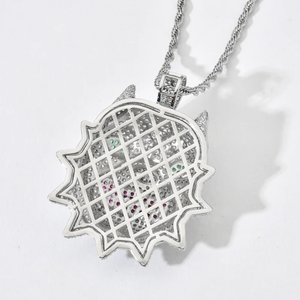 Hip Hop Little Monster Sweater <b>Chain</b> Pendant <b>Iced</b> <b>Out</b> Cubic Zirconia Sparkling Bling Jewelry Charm Necklace Gift For Men Women - Product Image 2