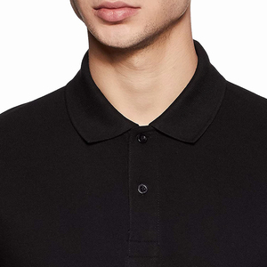 High Quality Slim Fit <b>Black</b> <b>Polo</b> <b>Shirt</b> Cotton Polyester Short Sleeves with Customized Logo and Design for Golf - Product Image 3