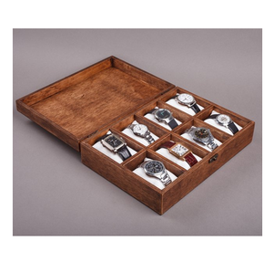 Boîte à montre en bois massif, bois d'acacia, boîte à bijoux rectangulaire, boîte cadeau polyvalente, boîte à montre simple en bois avec un design classique - Product Image 2