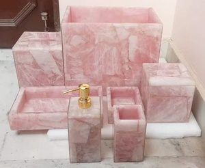 Resin Material Marble Stone Bathroom Accessory Set Luxury Bath Accessories Set Includes <b>Soap</b> Dispenser Toothbrush <b>Holder</b> - Product Image 5