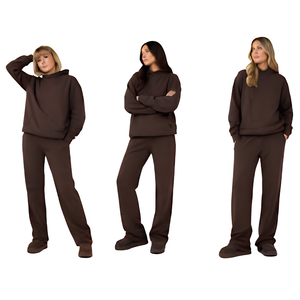 Women's Autumn Fitness Printed Knitted Tracksuit Wide Leg Straight Leg Skinny Full <b>Zip</b> Half <b>Zip</b> <b>Hooded</b> Pullover Front Jacket - Product Image 2
