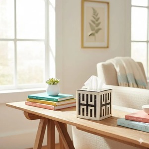 European Design MDF Napkin Tissue Box Resin <b>MOP</b> Inlay Handmade Eco-Friendly Living Room Table Christmas Gifts Accessories - Product Image 3