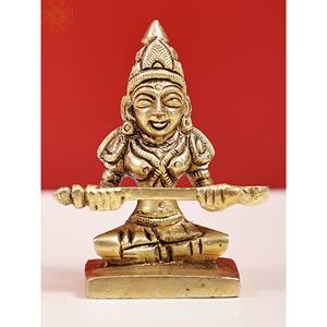 Article de sculpture en laiton de 2 \ "fait à la main petite déesse Annapurna - Product Image 1