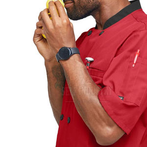 Chemise de Chef Personnalisée en Polycoton de Qualité Supérieure 2025 pour Hôtels et Restaurants, Boutons sur le Devant, Petit Col, Poche Apparente - Product Image 4