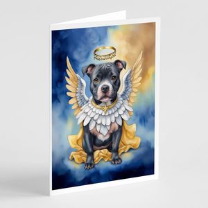 Lunatique A7 Taille 5x7 Staffordshire Bull Terrier 'My Angel' Cartes de Voeux Pack 8 Cartes de Note Vierges avec Enveloppes - Product Image 1