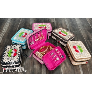 New Customized Hand Tooled Leather Stylish <b>Ring</b> Earring Holder Jewelry Box Genuine Leather Zipper Closure Jewelry Organizer Case - Product Image 1